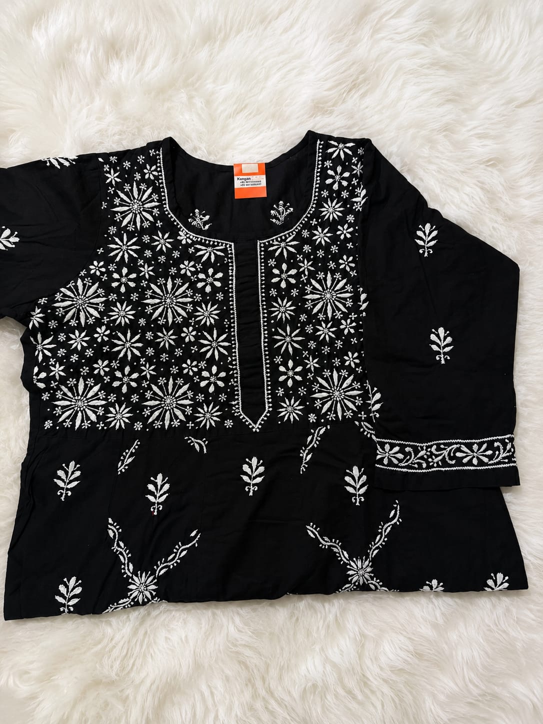 Midnight Noir Chikankari Kurti