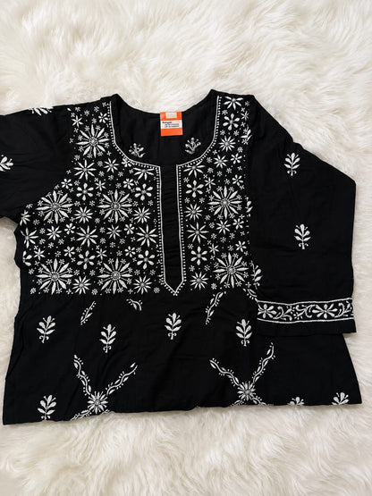 Midnight Noir Chikankari Kurti