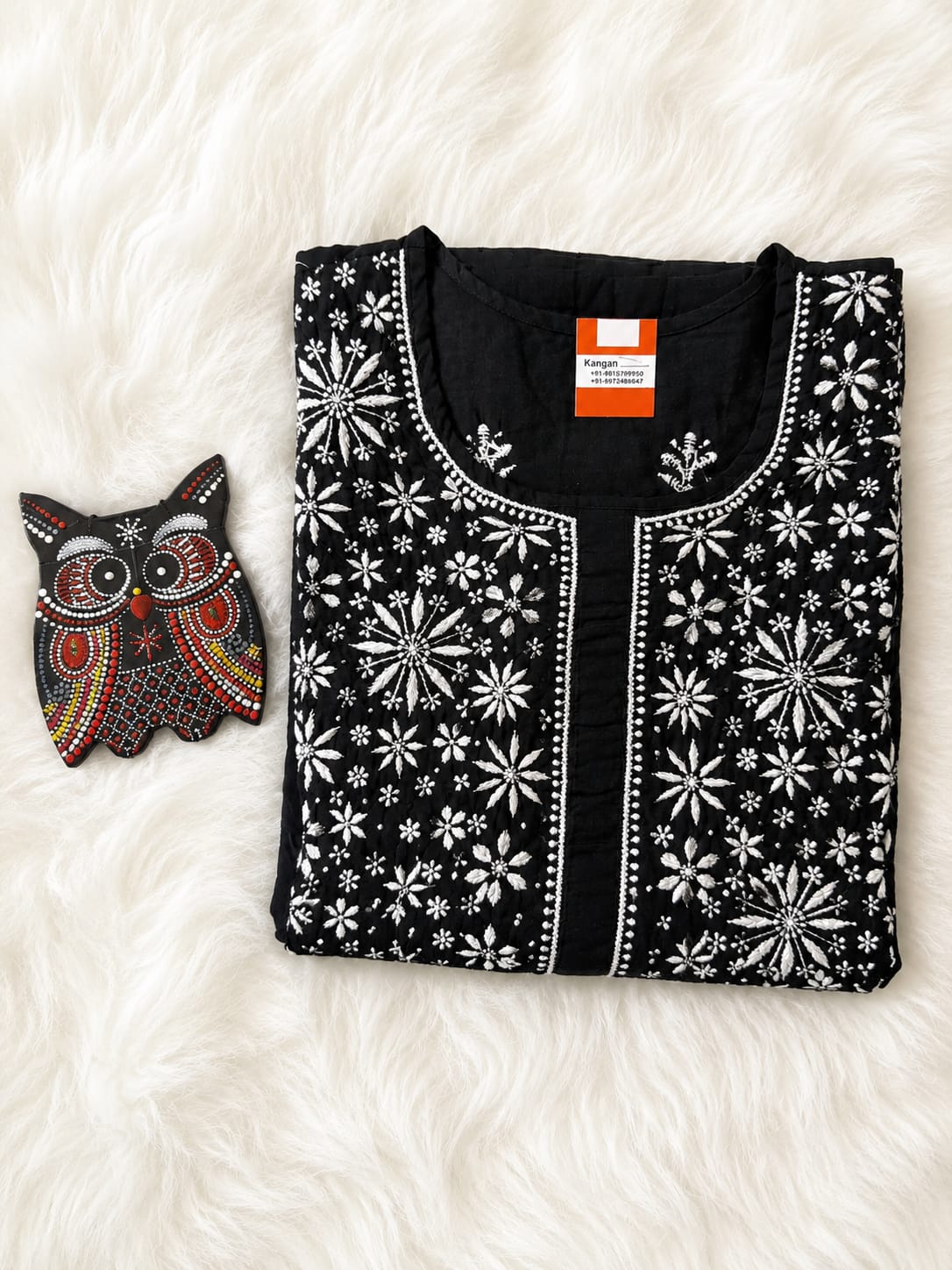 Midnight Noir Chikankari Kurti