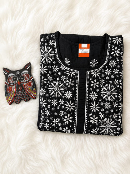 Midnight Noir Chikankari Kurti