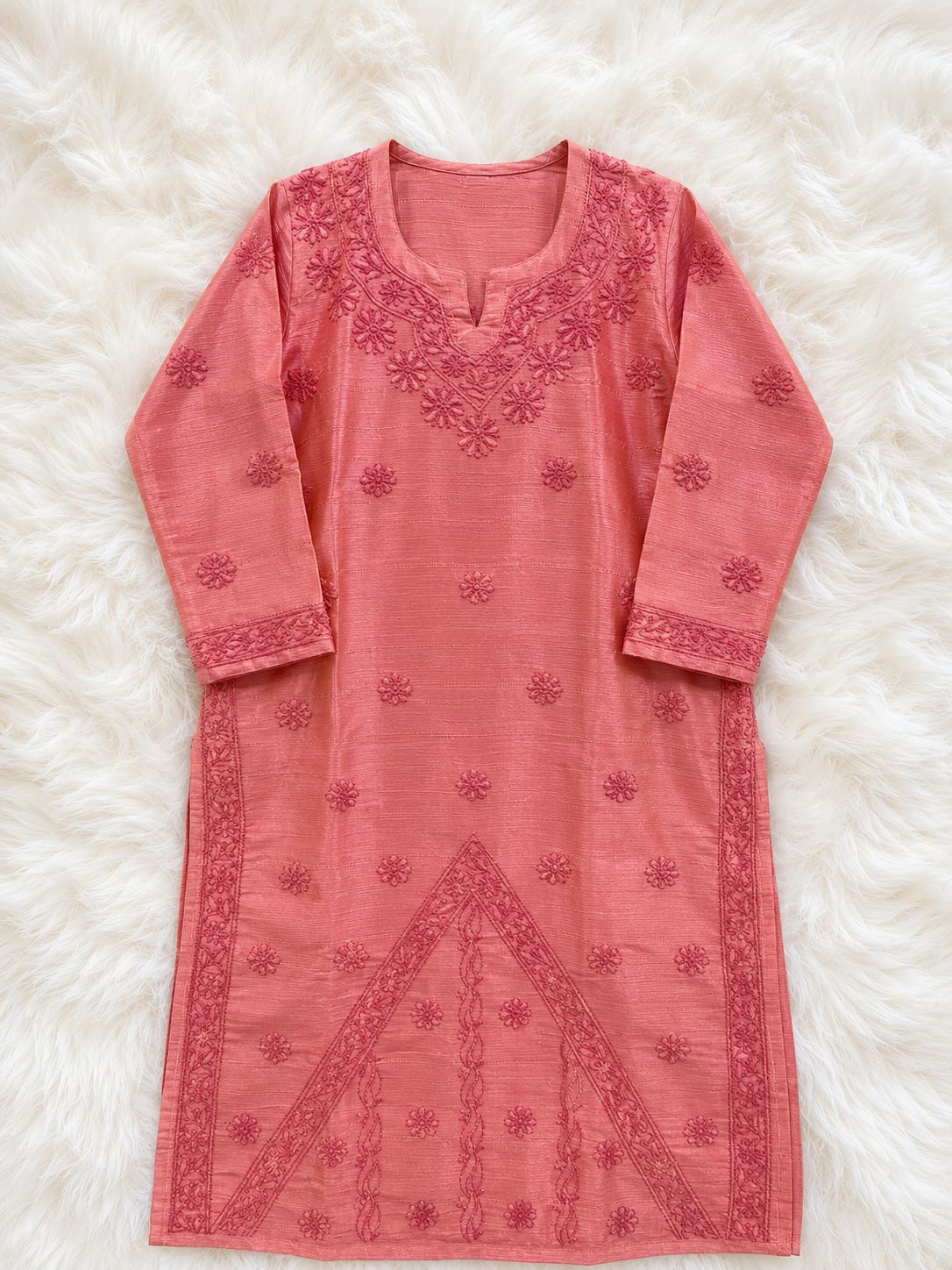 Pink Silk Kurti