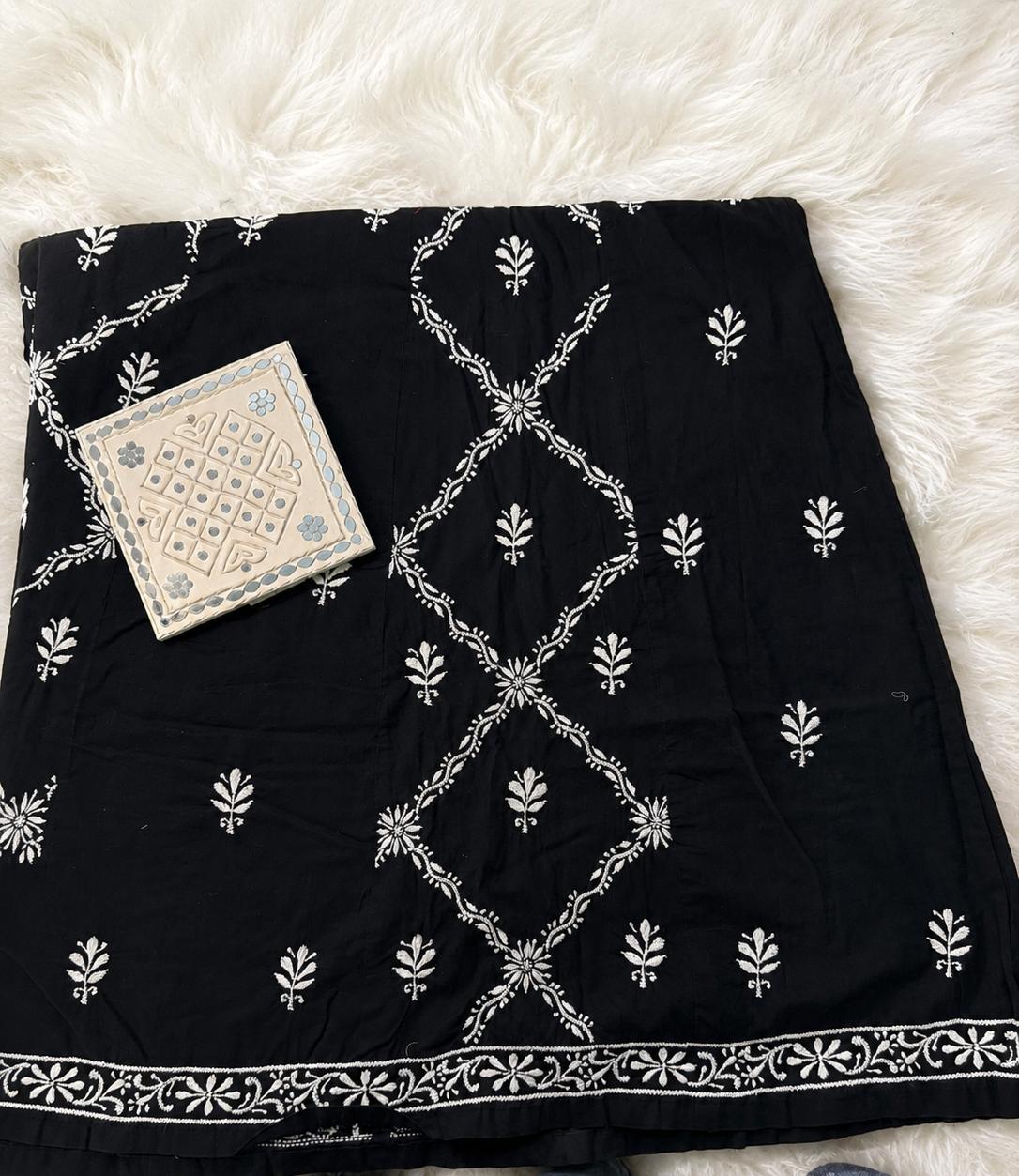 Midnight Noir Chikankari Kurti
