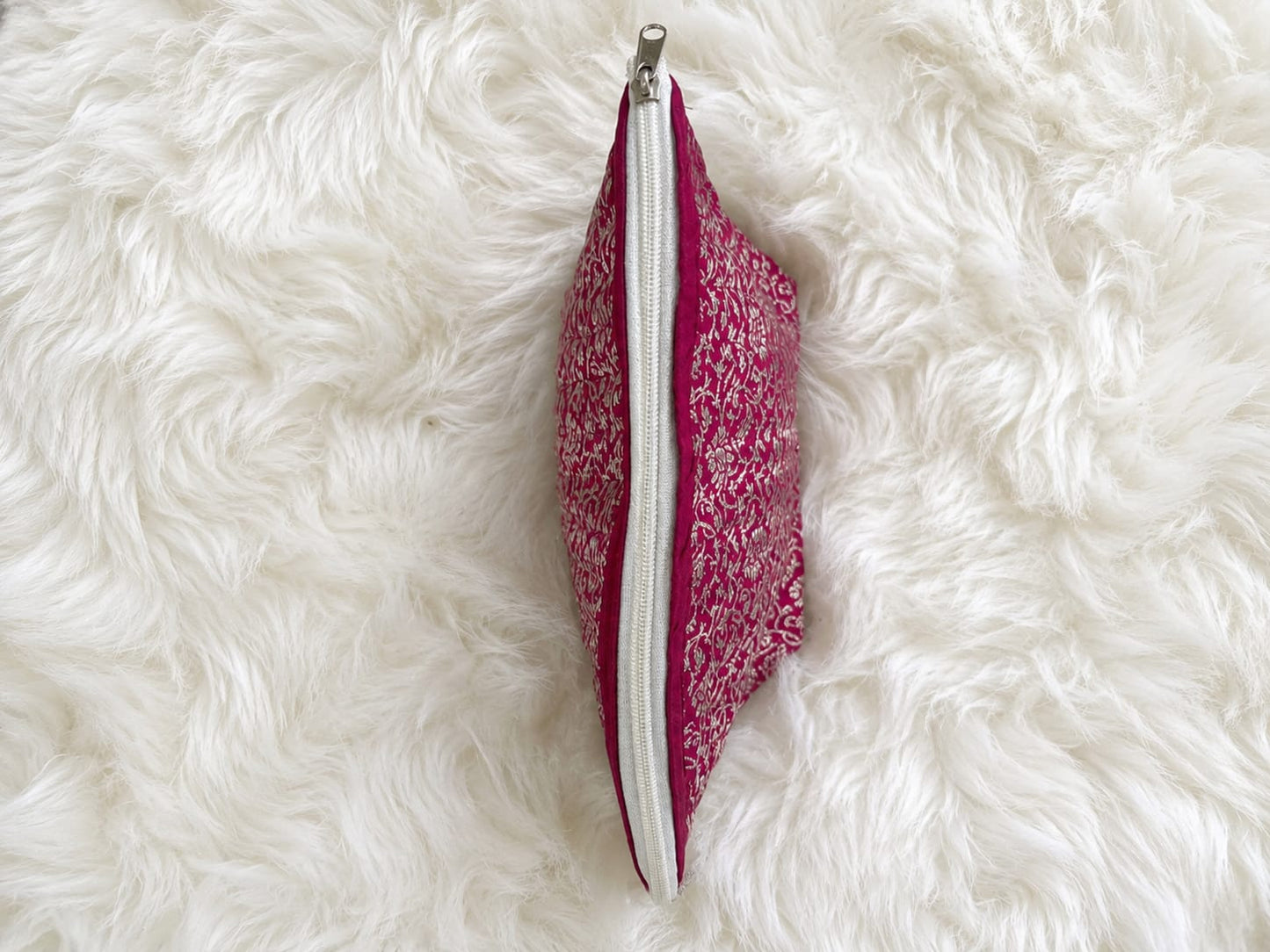 Royal Pink Brocade Utility Pouch