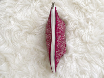 Royal Pink Brocade Utility Pouch