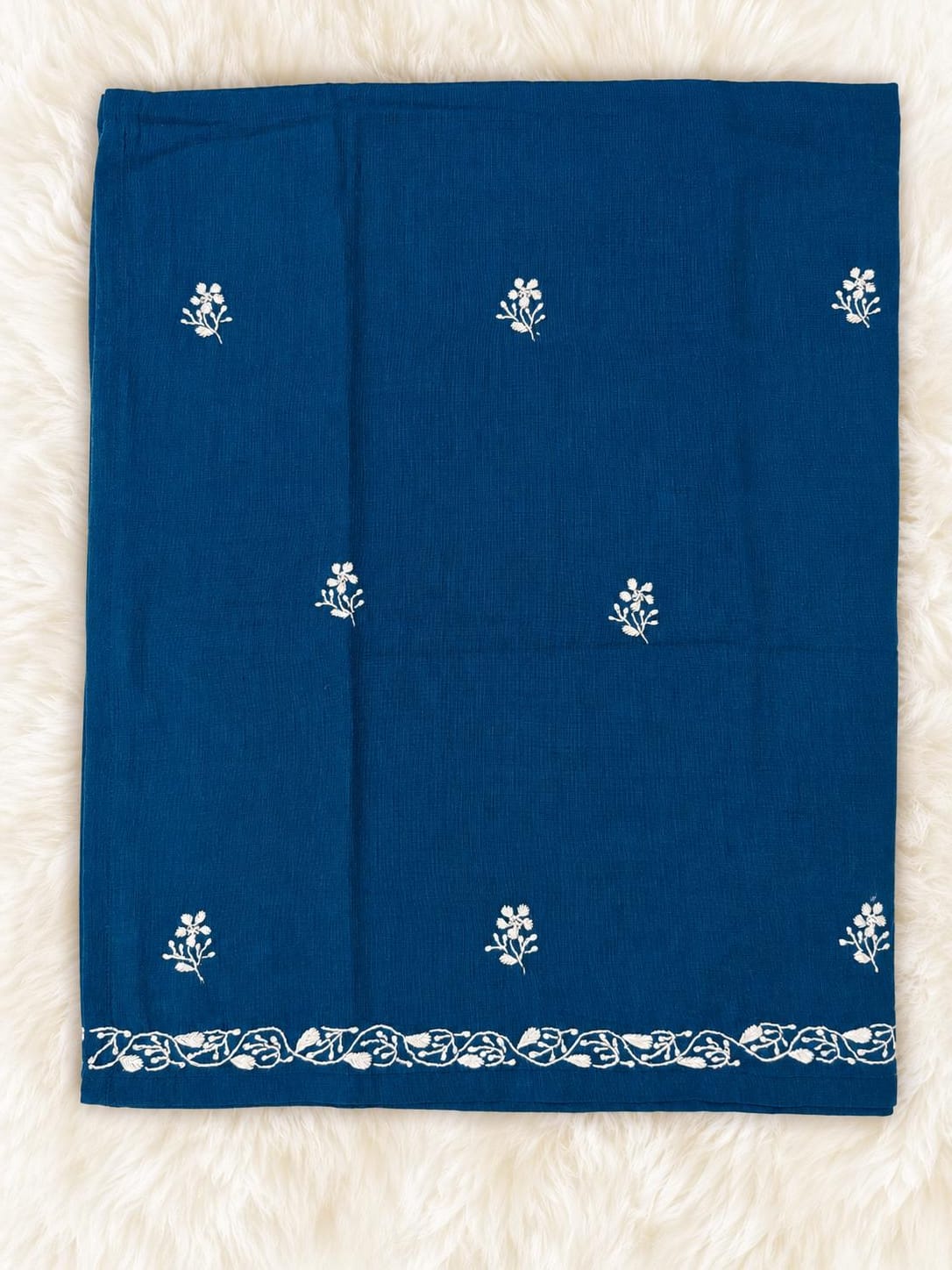 Royal Blue Chikankari Embroidered Kurti