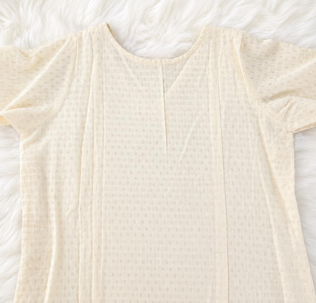 Ivory Beige Chikankari Cotton Kurti