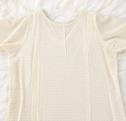 Ivory Beige Chikankari Cotton Kurti