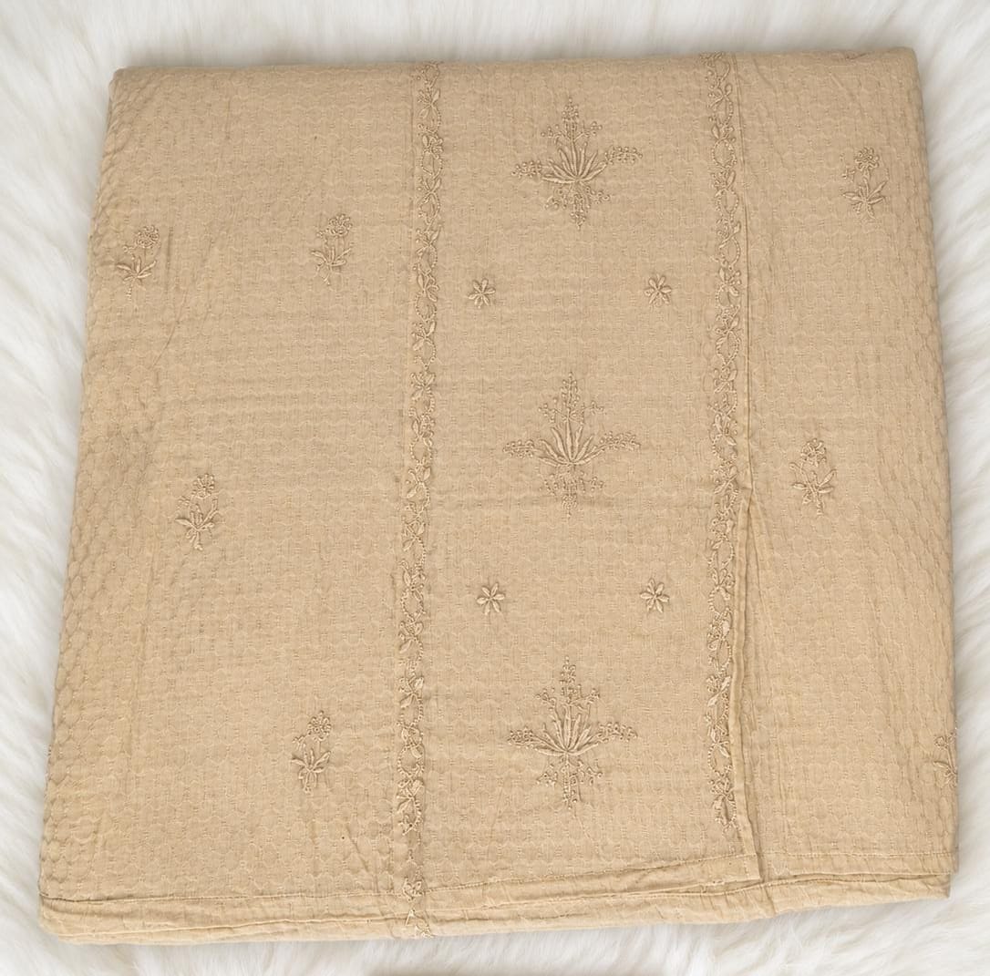 Ivory Beige Chikankari Cotton Kurti