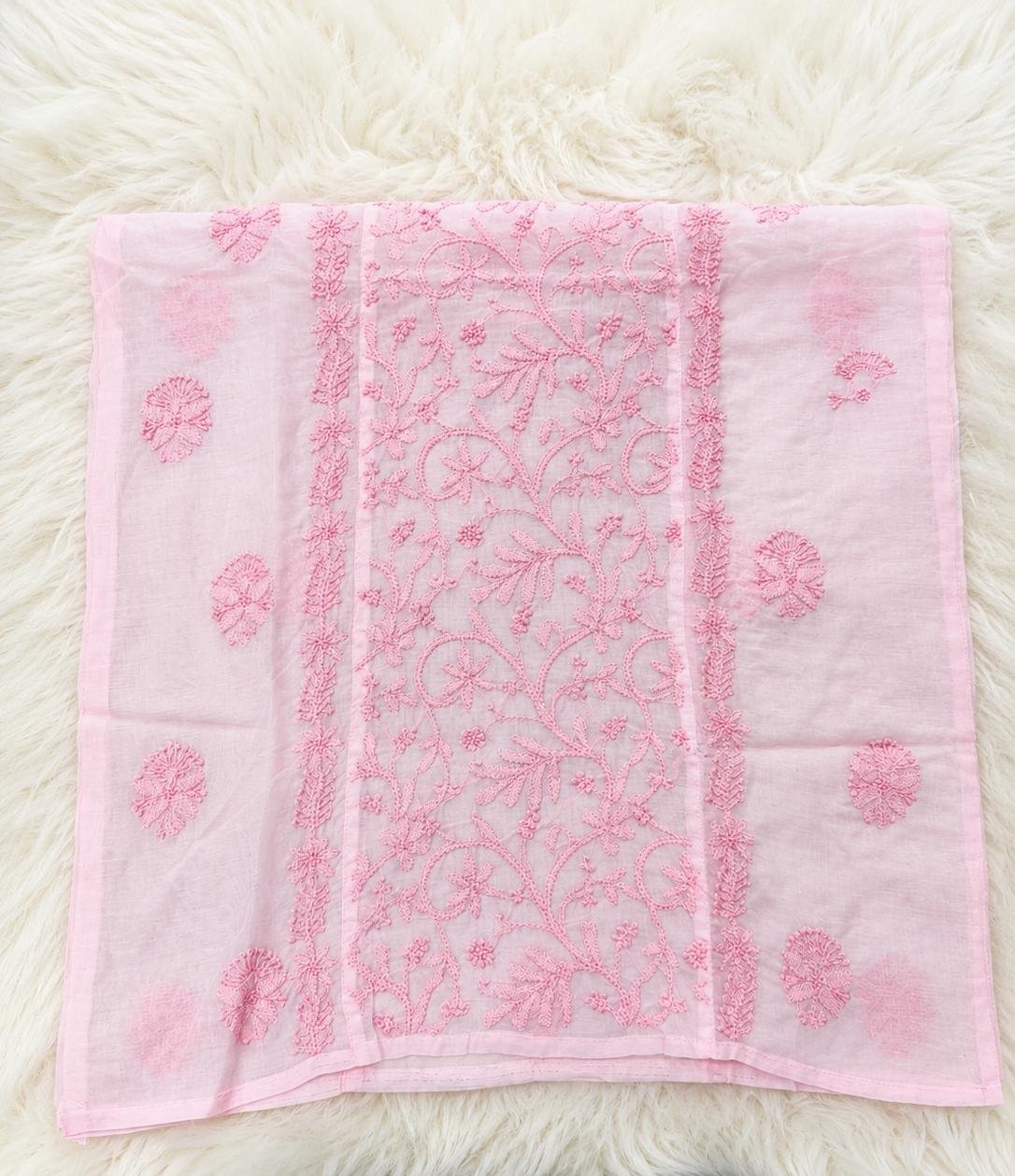 Blush Pink Floral Chikankari Kurti