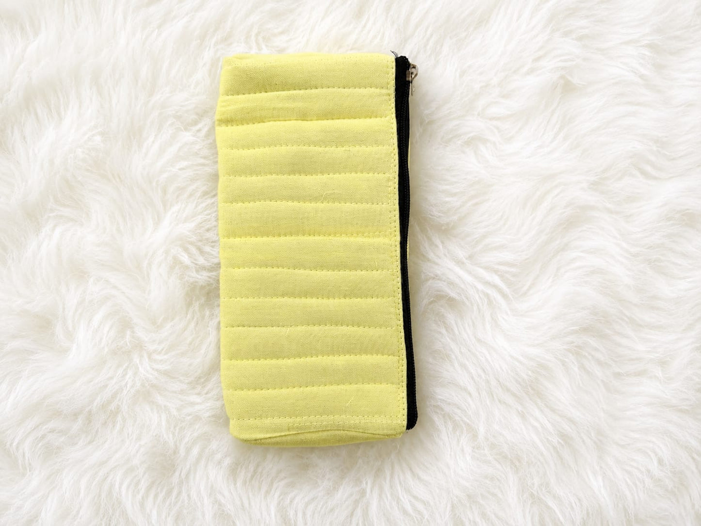 Sunshine Yellow Quilted Cotton Utility Pouch