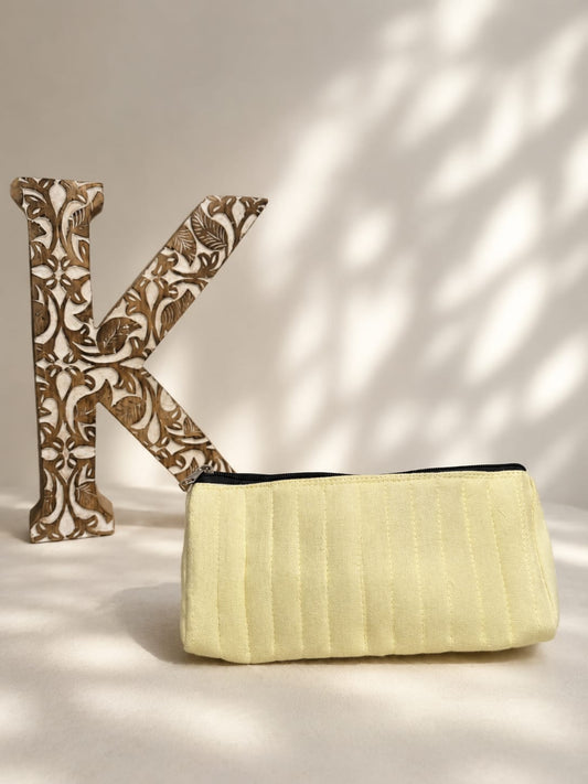 Sunshine Yellow Quilted Cotton Utility Pouch