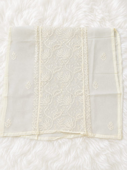 Ivory Yellowish White Premium Chikankari Kurti